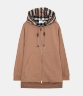 [BURBERRY]Check Hood Cotton Oversized Hooded Top (8043180)