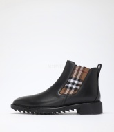 [BURBERRY]Vintage Check Detail Leather Chelsea Boots (8045244)
