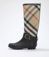 [BURBERRY]Strap Detail House Check and Rubber Rain Boots (8034299)