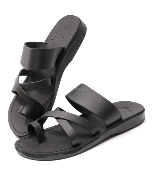 Jerusalem Sandals｜SANDALS (NO.501 BENJAMIN BLACK) Benjamin | Black Leather Slingback Sandal