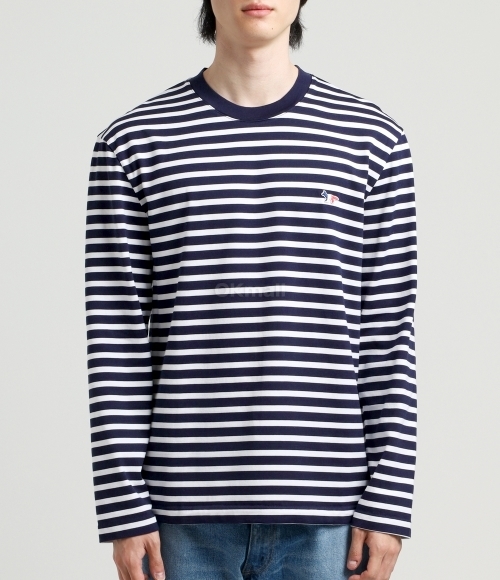 (メゾンキツネ) Tricolor Fox 長袖Tシャツ FU00115KJ0044 MAISON KITSUNE メゾンキツネ クルーネック 長袖Tシャツ