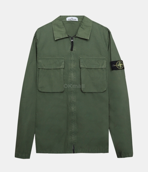 STONE ISLAND]OLD EFFECT 2포켓 ZIP 오버셔츠 (7615114WN V0158