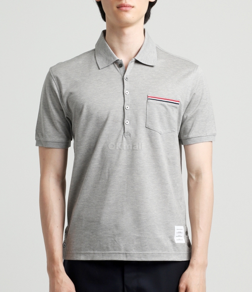 Thom Browne]RWB 포켓 트리밍 반팔 카라티 (MJP022A 01455 055