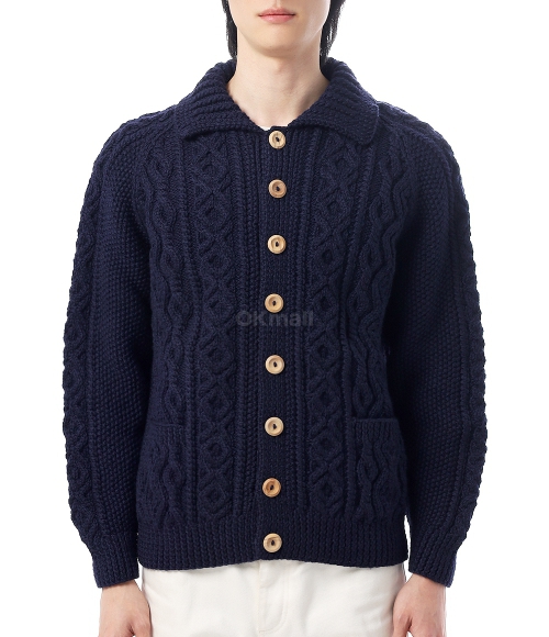 INVERALLAN]3A LUMBER CARDIGAN (3A - Navy) | 오케이몰