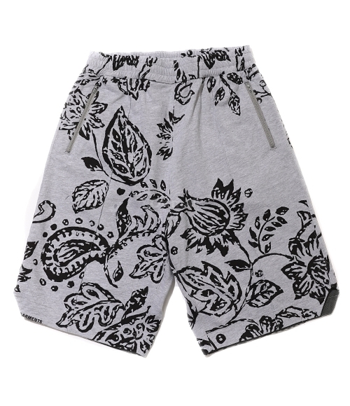 パンツ BB Short - Floral Printed French Terry Engineered Garments]BB Short H.Grey Floral Printed French