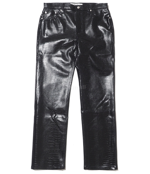 Sefr LONDRÉ TROUSER ビーガンレザー　BLACK CROCO Londre Trouser in Black Croco – SVRN