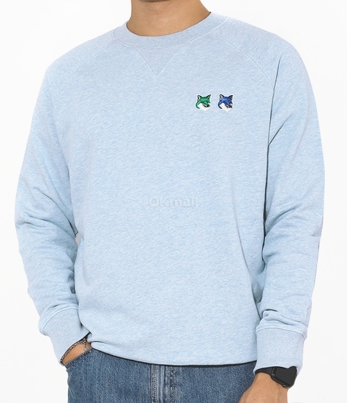 ★送料無料★DOUBLE MONOCHROME FOX HEAD KM00303KM0001 H429 MAISON KITSUNE]DOUBLE MONOCHROME FOX HEAD CLASSIC SWEATSHIRT
