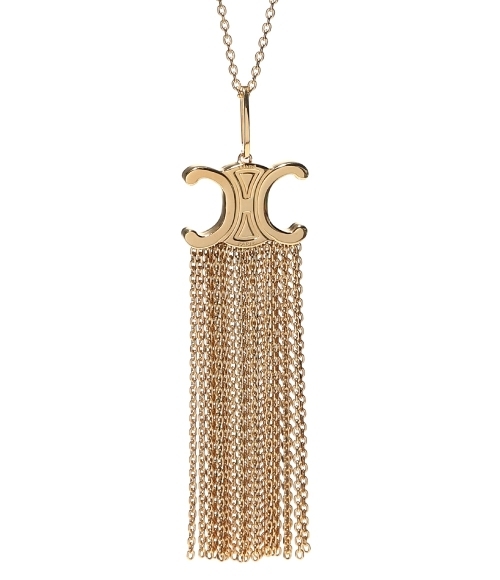 CELINE ネックレス Fringe Long Necklace フリンジ 460OM6BRA CELINE]TRIOMPHE FOLK FRINGE LONG NECKLACE IN BRASS WITH GOLD