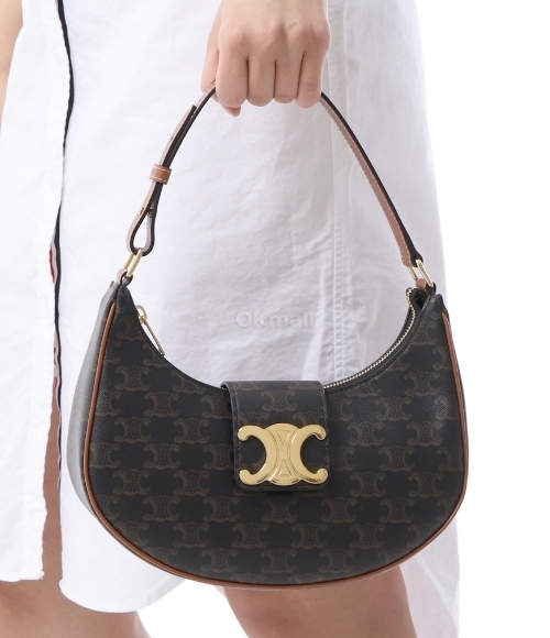 CELINE]AVA TRIOMPHE SOFT BAG IN TRIOMPHE CANVAS AND CALFSKIN