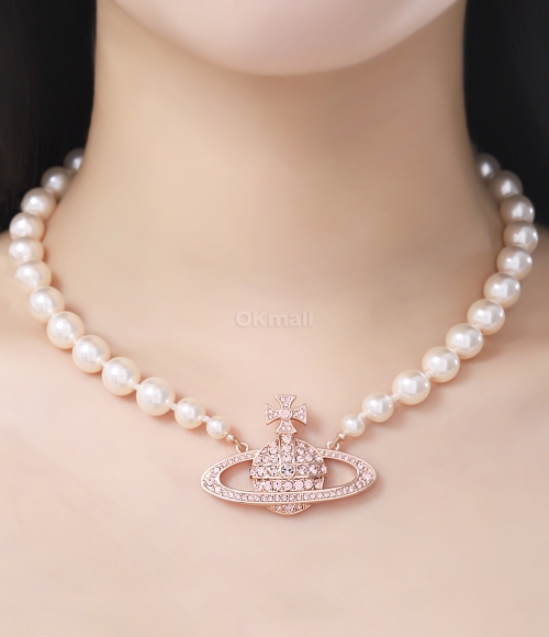 ★Vivienne Westwood★ Vivienne Westwood 63010106 02G128 One Vivienne Westwood One Row Pearl Bath Relief Women's Choker