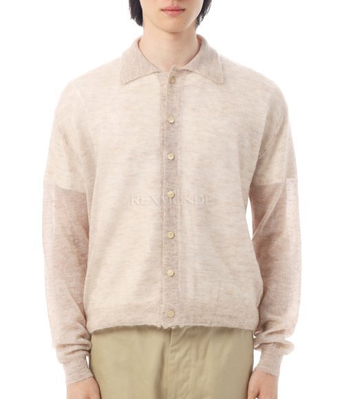 AURALEE]KID MOHAIR SHEER KNIT CARDIGAN (A23AC01FG LIGHTBEIGE
