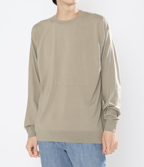 AURALEE]SUPER HIGH GAUGE WOOL KNIT P/O (A23AP01PD KHAKIBEIGE