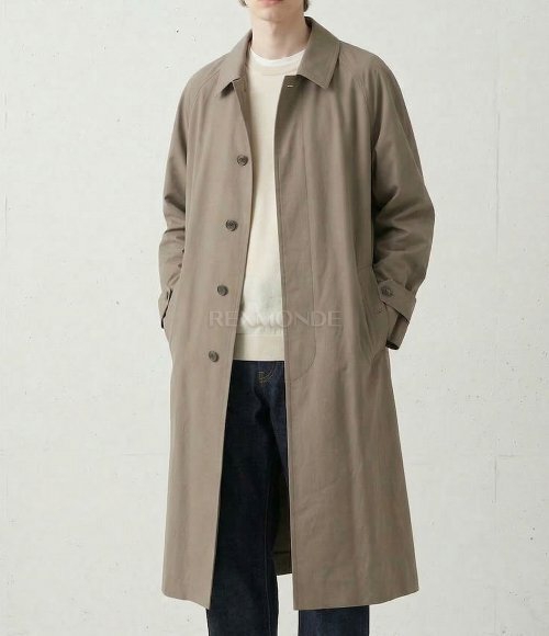 AURALEE]FINX HARD TWIST GABARDINE SOUTIEN COLLAR COAT (A23AC01FB