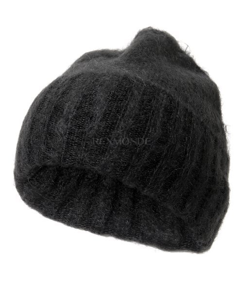 AURALEE]BRUSHED SUPER KID MOHAIR KNIT CAP INKBLACK