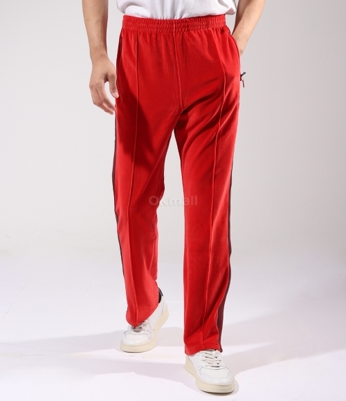 NEEDLES]Narrow Track Pant - C/Pe Velour Red (NS253) | 오케이몰