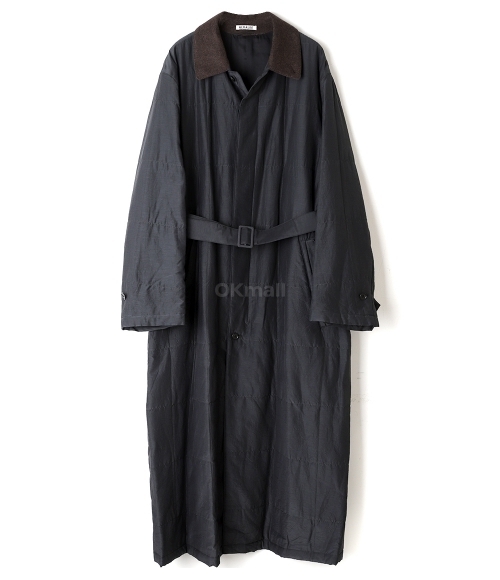 AURALEE]QUILTED LIGHT SILK COTTON COAT INK BLACK (A23AC02SP