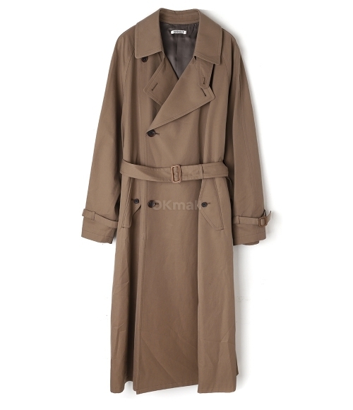 AURALEE]WASHED FINX CHAMBRAY TRENCH COAT LIGHT BROWN CHAMBRAY