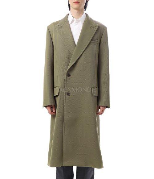 AURALEE]DOUBLE CLOTH HARD TWIST CARSEY CHESTERFIELD COAT KHAKI