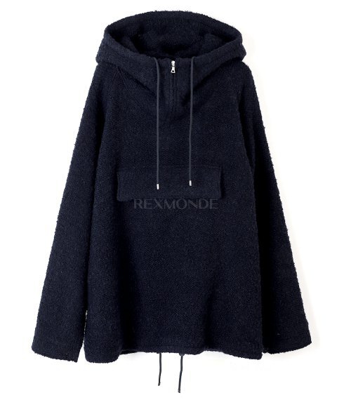AURALEE]ALPACA WOOL LENO CLOTH P/O PARKA DARK NAVY (A23AP01AK