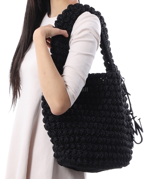 ★J W ANDERSON★ Large Popcorn Tote Bag Black HB0565FA030599 JW Anderson Large Popcorn Basket - Black | Parallel