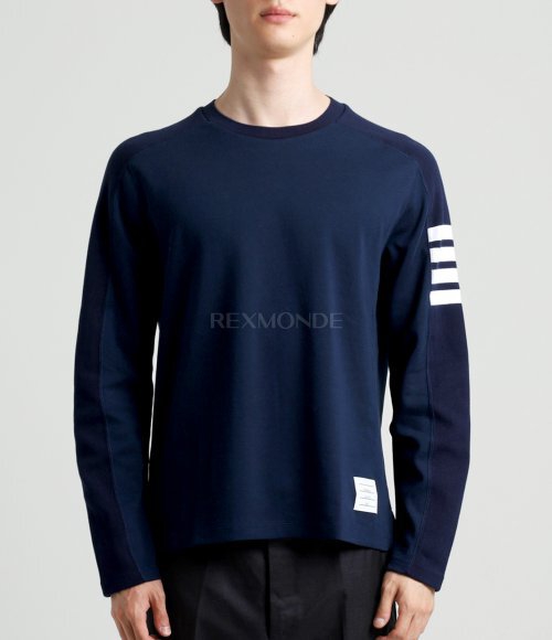 Thom Browne]밀라노 코튼 4-바 롱슬리브 티 (MJS245A 07323 415