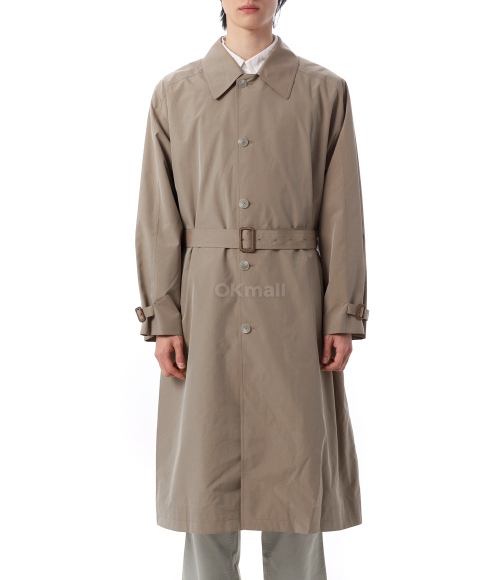 AURALEE]FINX POLYESTER WEATHER CHAMBRAY SOUTIEN COLLOAR COAT