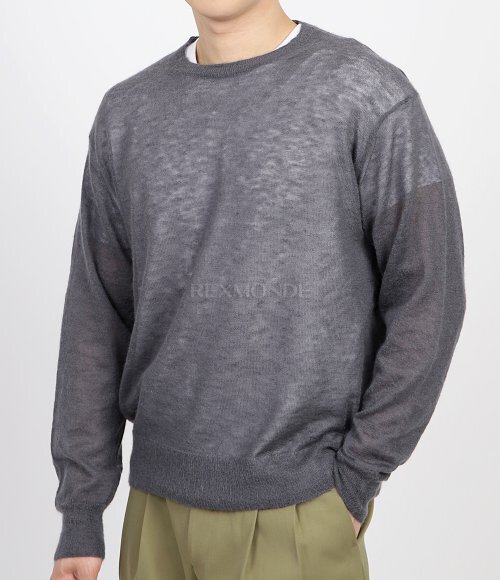 AURALEE]KID MOHAIR SHEER KNIT P/O DARK GRAY (A24SP02FG) | 렉스몬드