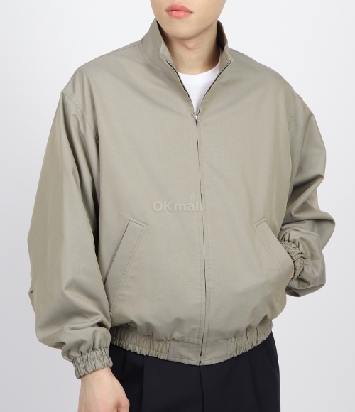 AURALEE]WASHED FINX SILK CHAMBRAY BLOUSON GRAY CHAMBRAY