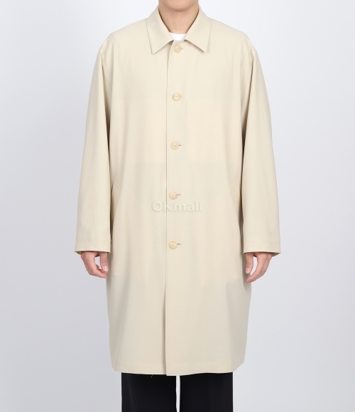 AURALEE]HARD TWIST WOOL TWILL SOUTIEN COLLAR COAT IVORY