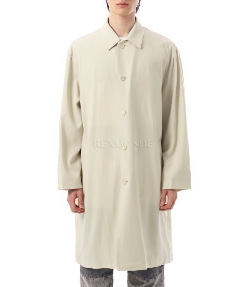 AURALEE]HARD TWIST WOOL TWILL SOUTIEN COLLAR COAT IVORY (A24SC01WG