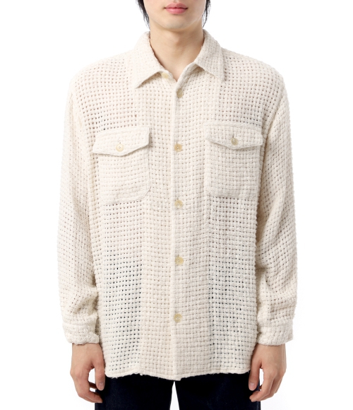 ◆新品◆24ss◆AURALEE◆SUMMER TWEED MESH P/O Auralee HOMESPUN SUMMER TWEED MESH SHIRT - Navy – Totem