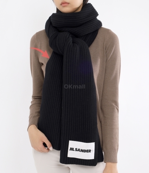 JIL SANDER｜ (Wool Scarf (J47ZZ0125 J14737 312)) Jil Sander - Wool scarf black - The Corner