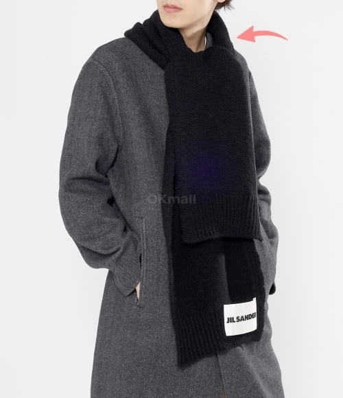 JIL SANDER｜ (Wool Scarf (J47ZZ0125 J14737 312)) Jil Sander - Wool scarf black - The Corner