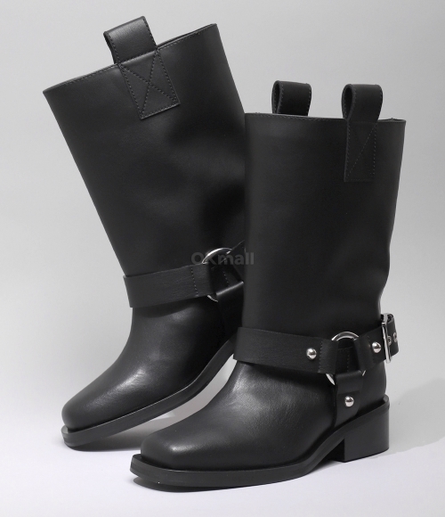 GANNI｜BOOTS (BLACK MID SHAFT BIKER BOOTS (S2275 099)) Black Black Mid Shaft Biker Boots | GANNI NL