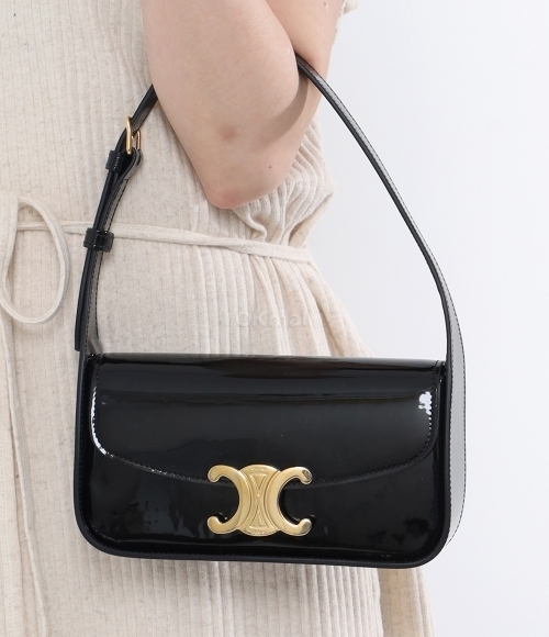 ☆☆CELINE☆☆ 24FW Celine Shoulder Bag 118313FZI 38NO Black Celine Terence Leather Shoulder Bag 118313FZI.38NO