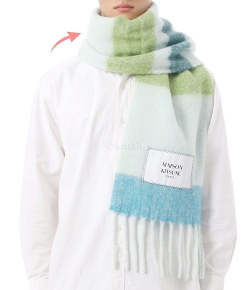 MAISON KITSUNE]ALPACA STRIPES SCARF (NM06204WA0022-P456