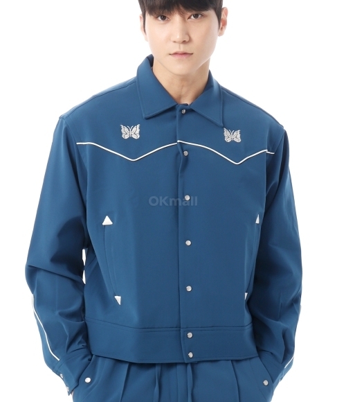 NEEDLES 「Piping Cowboy Jacket」PU208 Needles Piping Cowboy Jac PE/PU Double Cloth Marine Blue