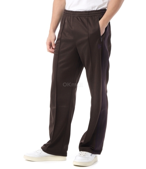 NEEDLES Track Pant Poly Smooth 黒×茶 PU273 [PU273]NEEDLES