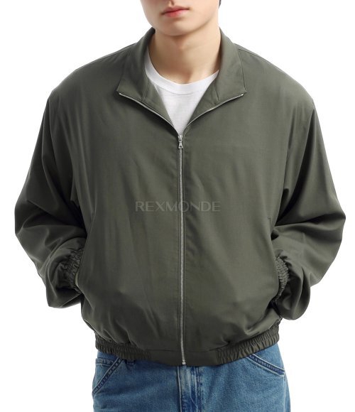 AURALEE]SUPER FINE TROPICAL WOOL ZIP BLOUSON DARK KHAKI (A24AB01WT