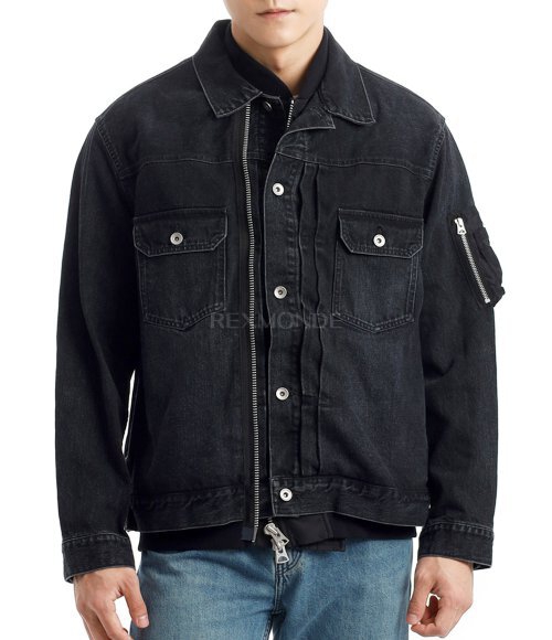 SACAI]Denim x Nylon Twill Jacket (SCM-205 001) | 렉스몬드