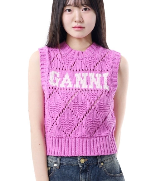 GANNI]Brown Striped Frill Scrunchie (A6578 177) | 오케이몰