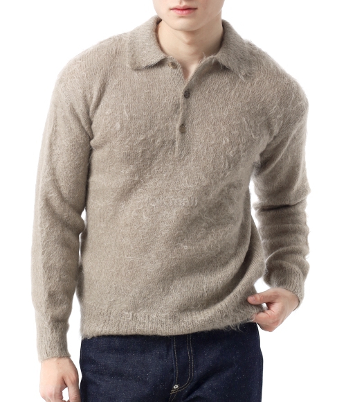 24AW AURALEE MOHAIR KNIT POLO グレーベージュ　5 24AW AURALEE MOHAIR KNIT POLO グレーベージュ 5 24AW AURALEE MOHAIR