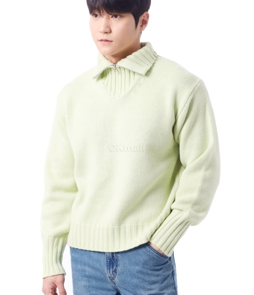 トップス AURALEE WOOL SOFT CORD KNIT HALF ZIP P/O Auralee – Wool Soft Cord Knit Half Zip P/O Charcoal