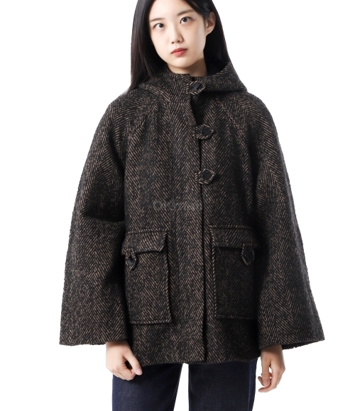 GANNI]Herringbone Wool Midi Jacket (F9548 886) 오케이몰