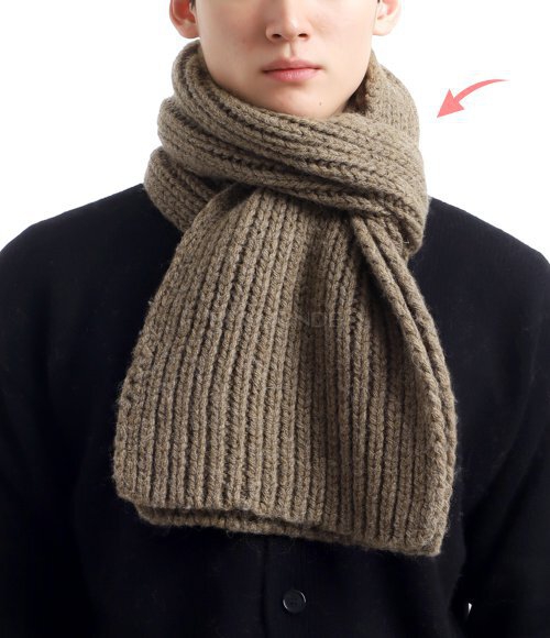 Margaret Howell]MHL CHUNKY RIB SCARF - OLIVE (UHAC0545A24KZC OLV