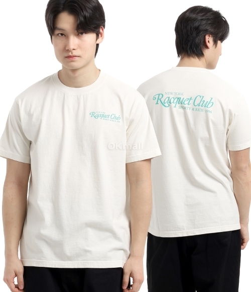 Sporty&Rich]94 Racquet Club T-Shirt - Coconut/Caribbean
