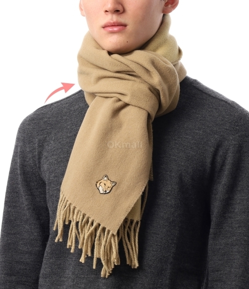 MAISON KITSUNE]BOLD FOX HEAD DOUBLE FACE SCARF