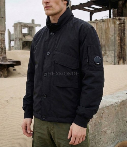 CP COMPANY]Pro-Tek Buttoned Hooded Jacket (18CMOW008A 110264A 999