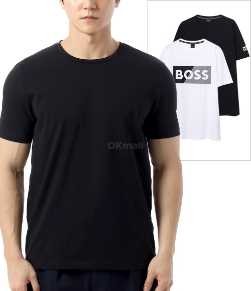 HUGO BOSS]Two-pack of stretch-cotton T-shirts with logo