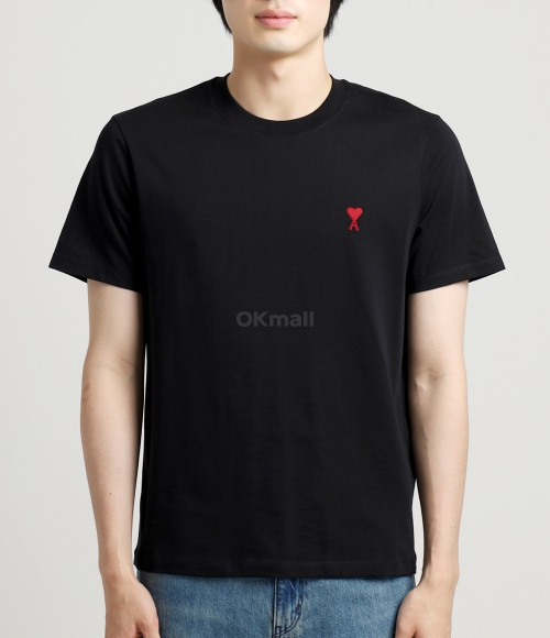 AMI｜ (BFUTS035 724 001) AMI Paris Small Red ADC Classic T-Shirt Black | END. (US)